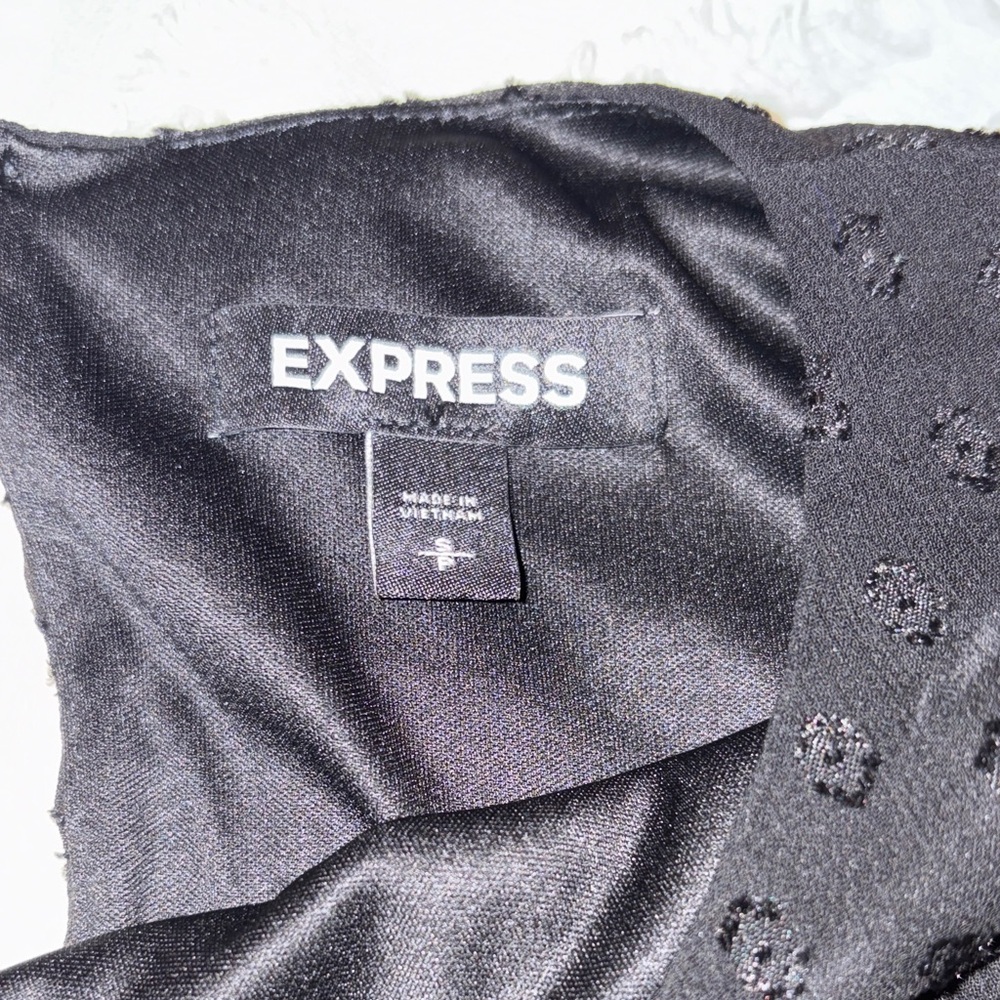 Express Black Ruffled Mini Dress - Picture 2 of 4